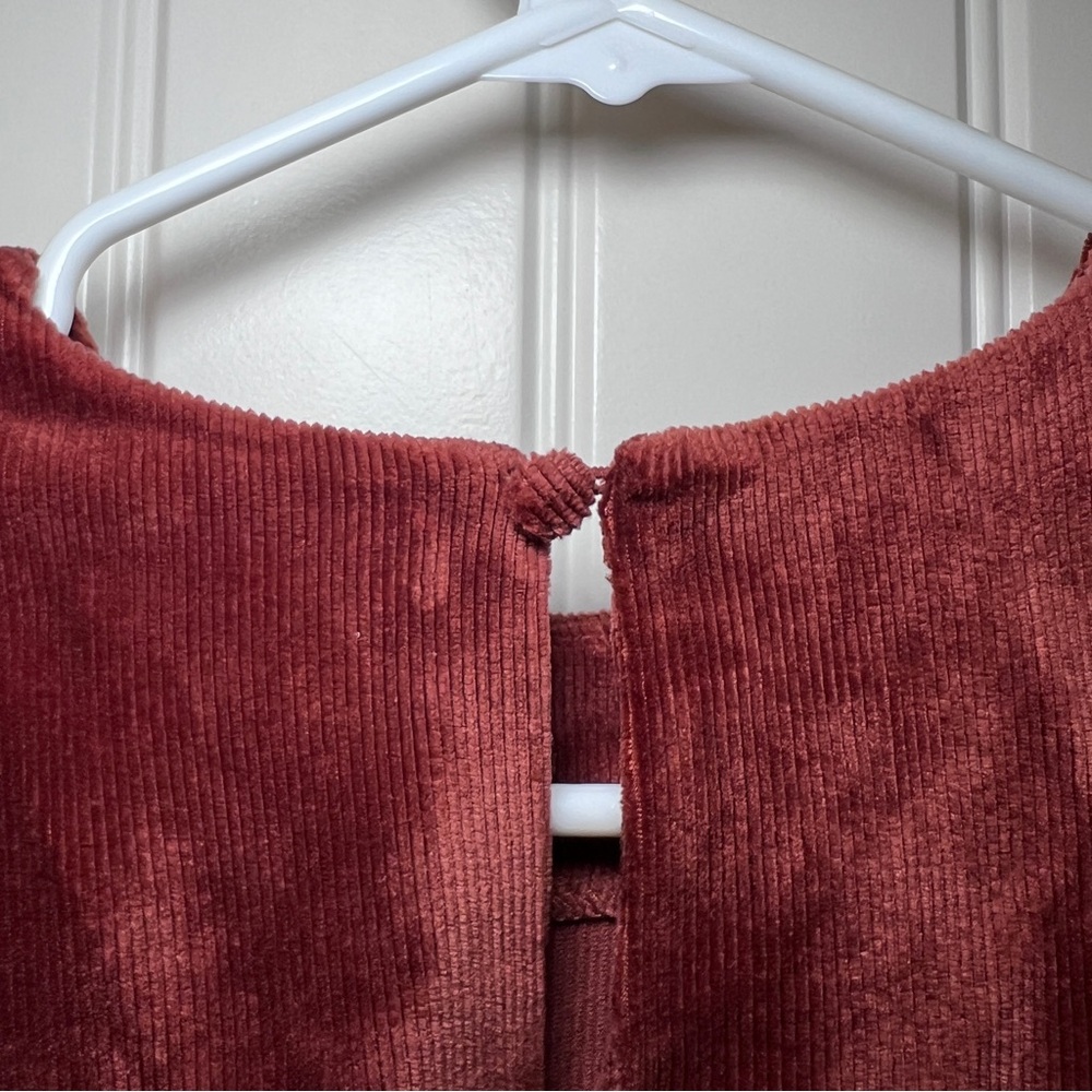 THML Velvet Blouse with Dramatic Ruffle Sleeves - Deep Rust Women’s‎  XS - Picture 6 of 11